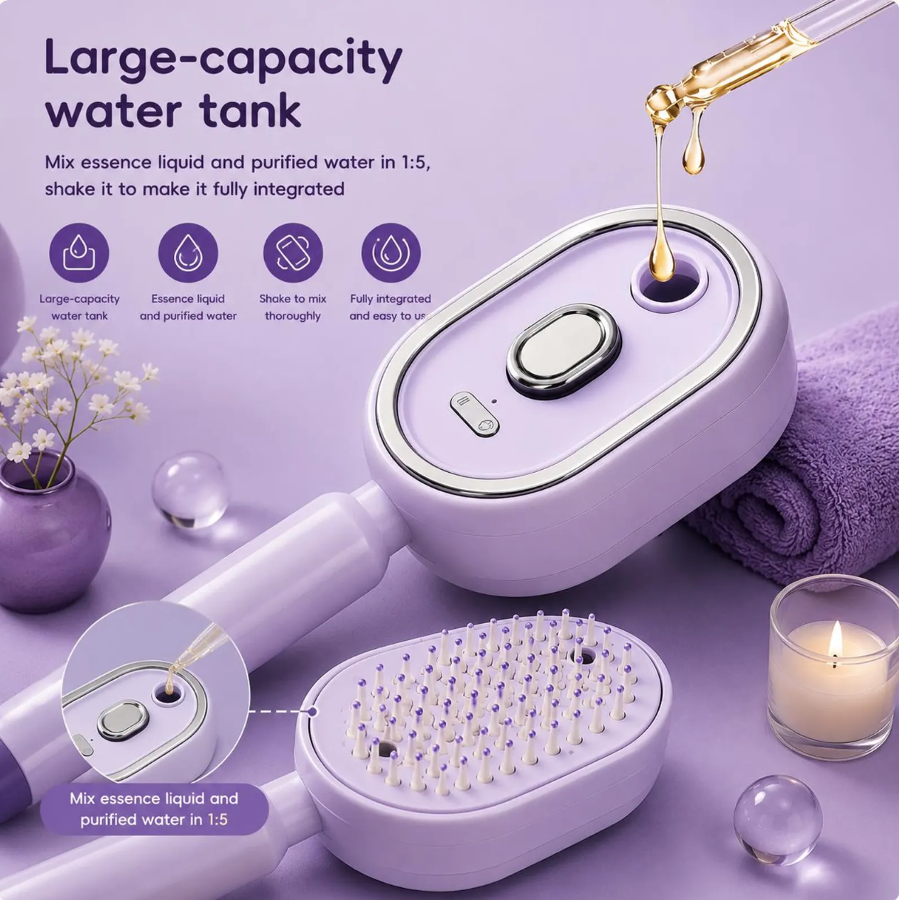 Electric Spray Air Cushions Massage Comb 3-in-1