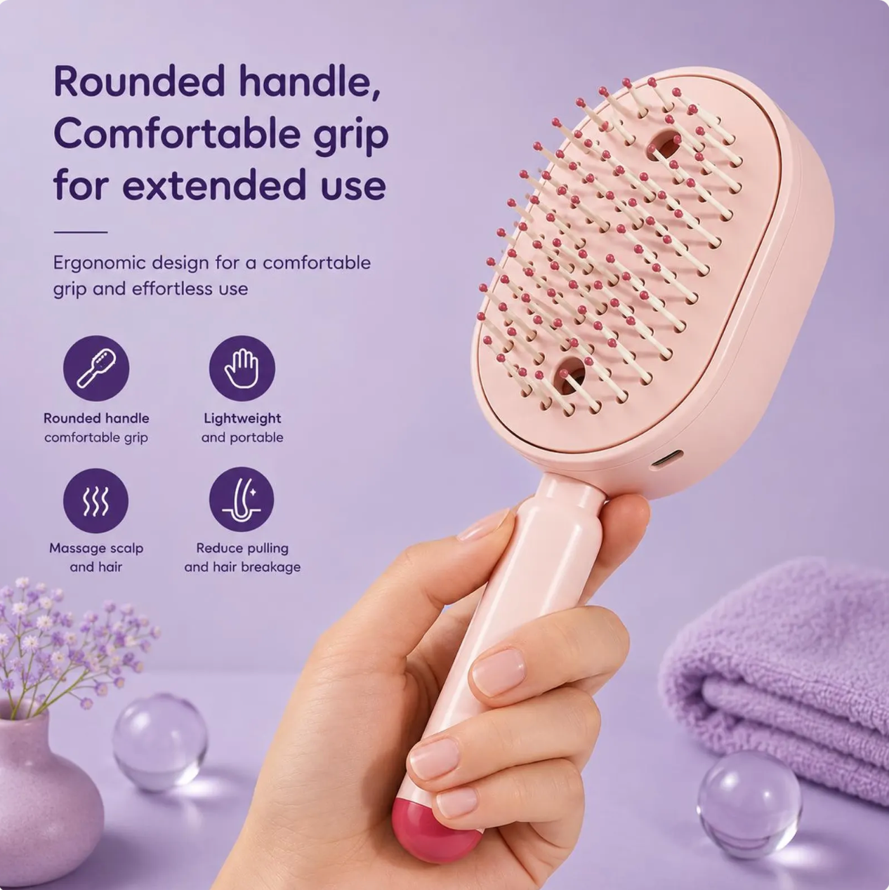 Electric Spray Air Cushions Massage Comb 3-in-1